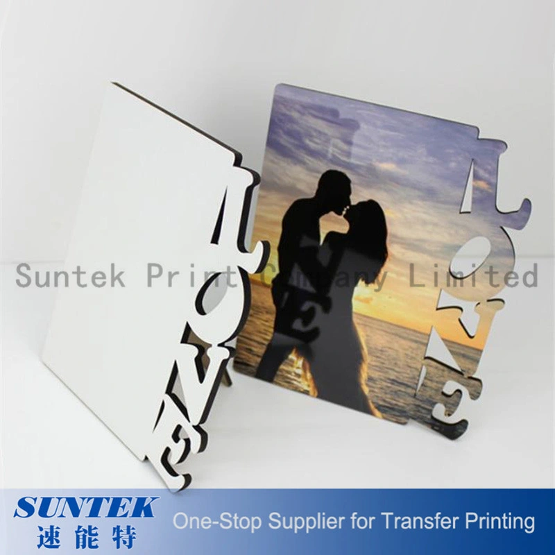 Sublimation Blank MDF Wooden Photo Frame with Love for Wedding Pictures 180*150*5mm