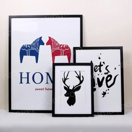 Hot Sale Simple Stylish 4X6 6X8 5X7 8X10 Collage Frame Wall Frame Set Black MDF Wooden Photo Frame