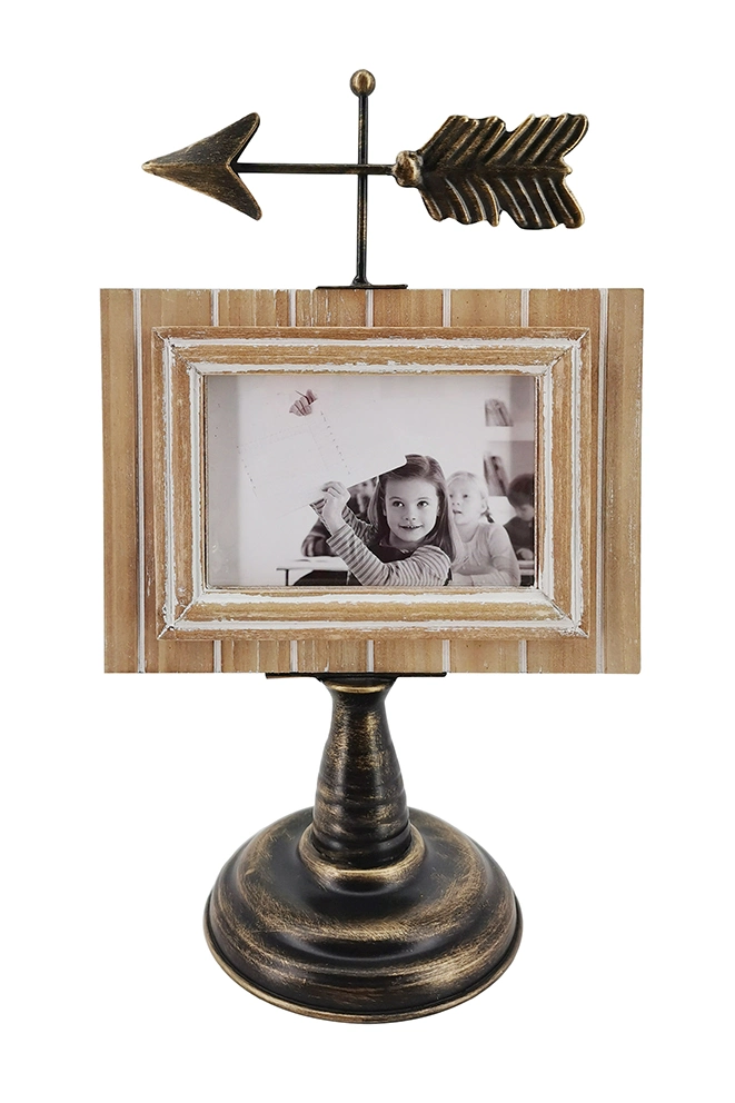 MDF Photo Frame with Metal Holder for Table Decor, Iron Holder with Different Shape for Photo Frame, Table Used Picture Frame