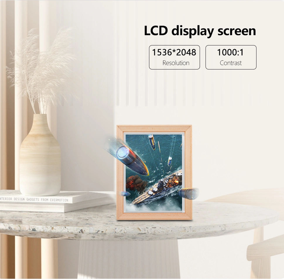 7.9 Inch Wi-Fi IPS Wholesale Framed Wall Mounted Wood Digital Naked Eyes 3D Picture Photo Frames